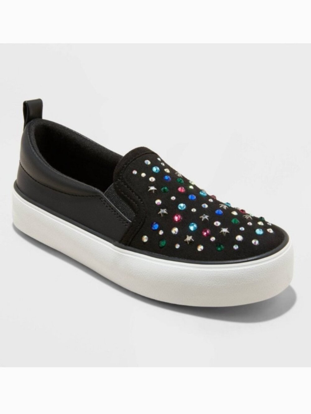 Art Class Kids Hanna Slip-On Sneakers - Black with Rhinestones- Size 4Y✨NIB